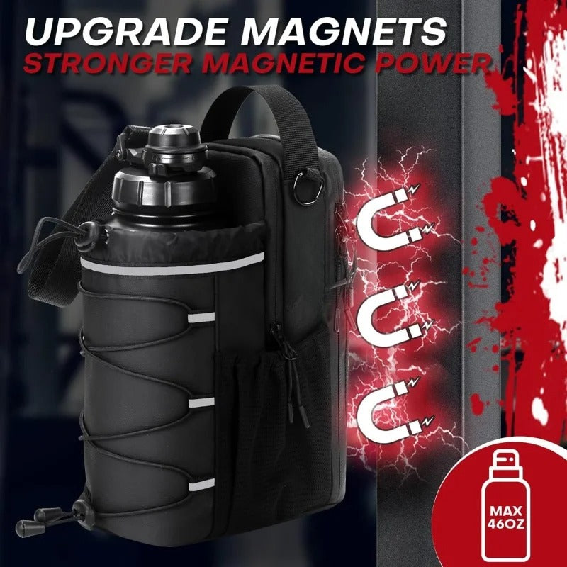 Fitness Magnetic Kettle Bag Crossbody Gym Bag – Magnetic Water Bottle Holder Sling for Men & Women