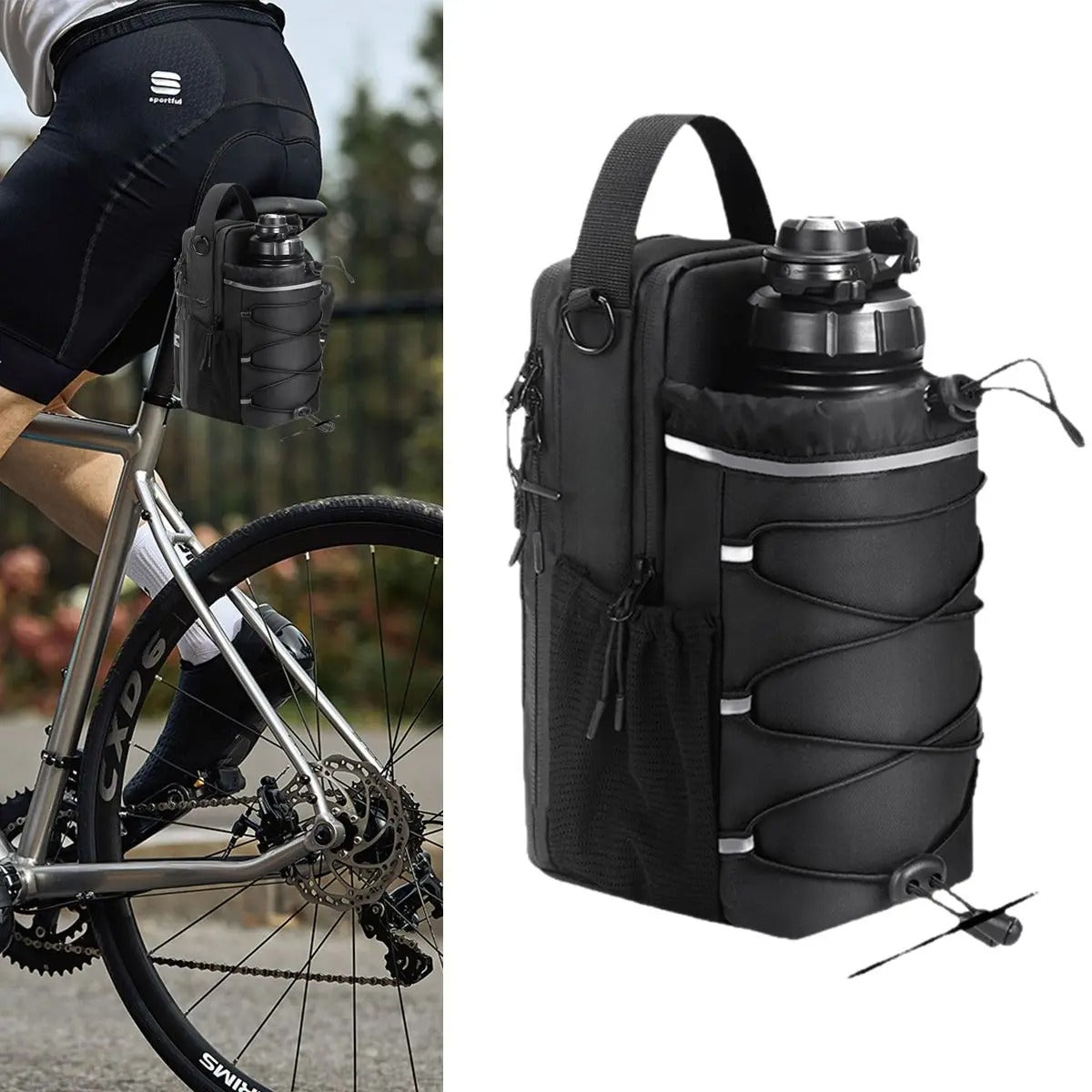 Fitness Magnetic Kettle Bag Crossbody Gym Bag – Magnetic Water Bottle Holder Sling for Men & Women